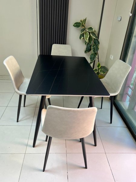 طاولة شايش "اسود" 4 كراسي(101)